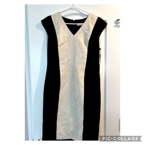 Calvin Klein Black and Gold Leopard print Dress size 8